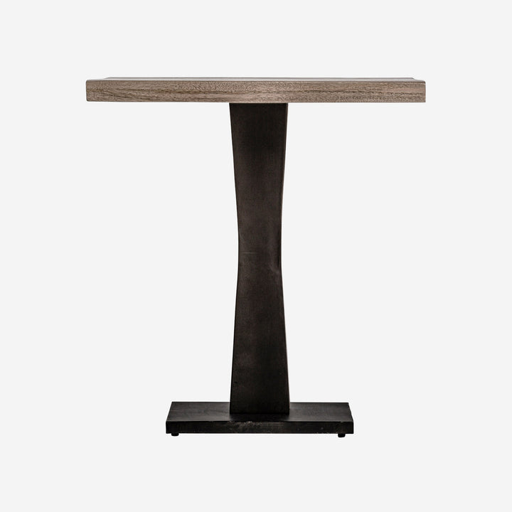 Mesa de bar de madera de mango y hierro