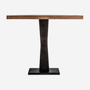 Mesa de bar de madera de mango y hierro – Marrón natural / 90 x 90 x 76 cm