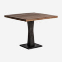 Mesa de bar de madera de mango y hierro – Marrón natural / 90 x 90 x 76 cm