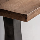 Mesa de bar de madera de mango y hierro – Marrón natural / 90 x 90 x 76 cm – detalle