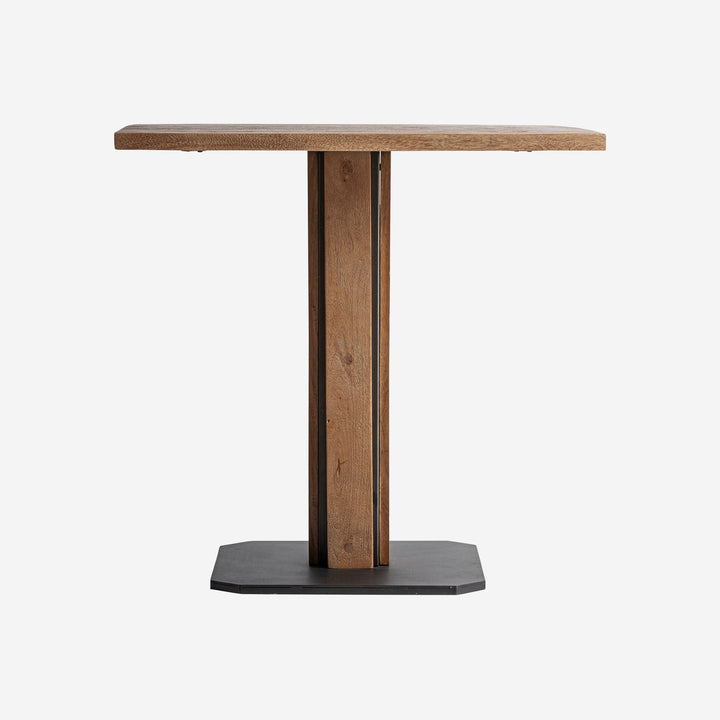 Mesa de bar de madera de mango y hierro en color marrón