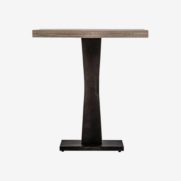 Mesa de bar de madera de mango y hierro