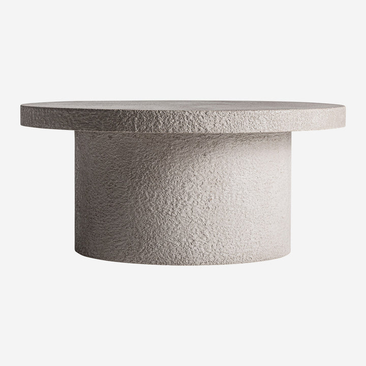 Mesa de centro de cemento y MDF en color beige