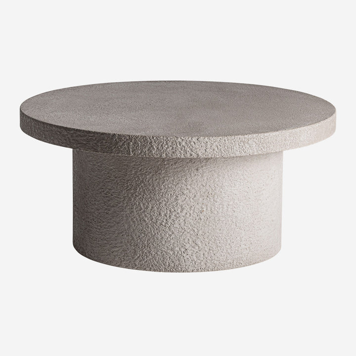 Mesa de centro de cemento y MDF en color beige