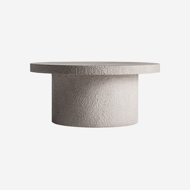 Mesa de centro de cemento y MDF en color beige
