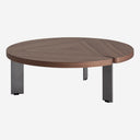 Mesa de centro de chapa de nogal y MDF en color marrón