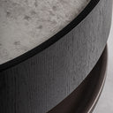 Mesa de centro de madera contrachapada y mármol en color negro – detalle