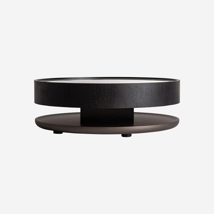 Mesa de centro de madera contrachapada y mármol en color negro