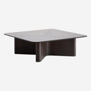 Mesa de centro de madera de fresno y cristal en color negro