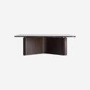 Mesa de centro de madera de fresno y cristal en color negro
