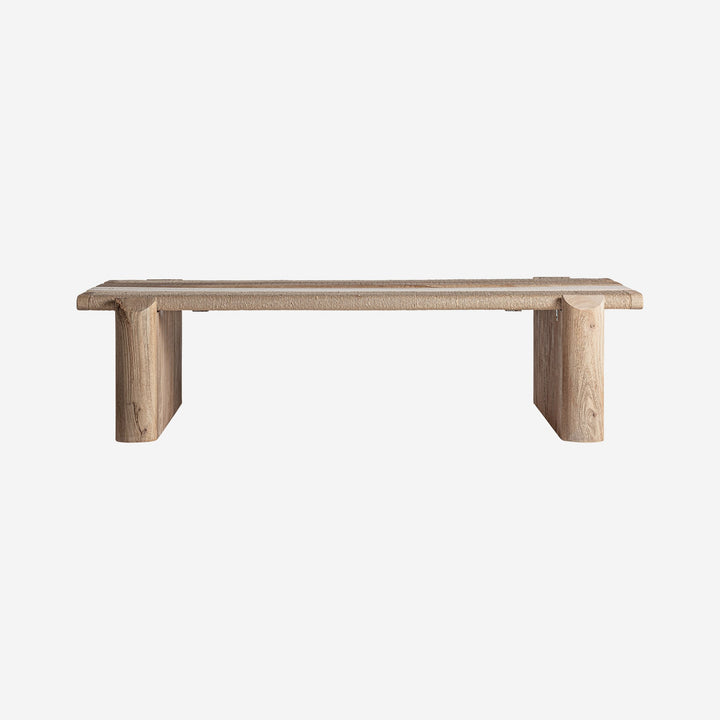 Mesa de centro de madera de mango y mármol en color marrón