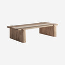 Mesa de centro de madera de mango y mármol en color marrón