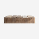 Mesa de centro de madera de mango y mármol en color marrón claro