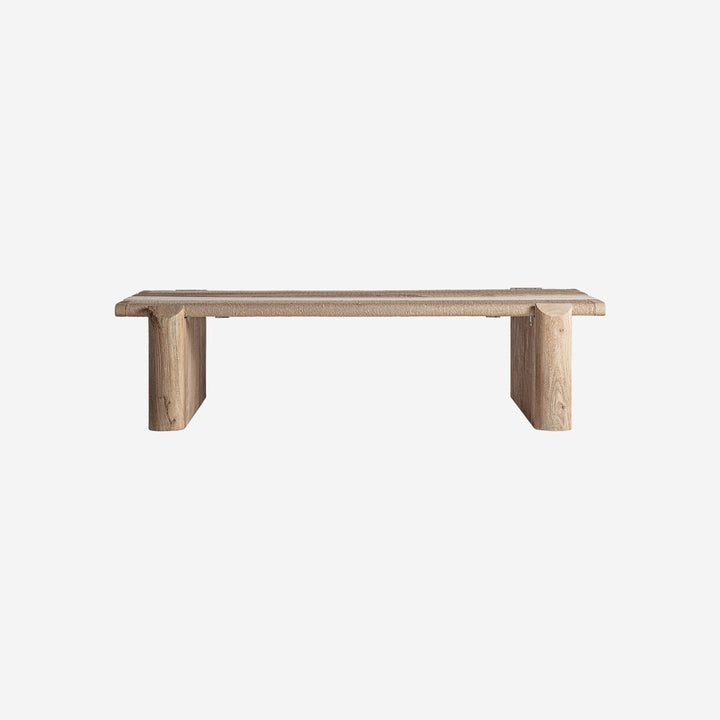 Mesa de centro de madera de mango y mármol en color marrón