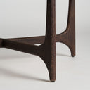 Mesa de centro de madera de mango y vidrio en color marrón 92 x 41 cm – detalle