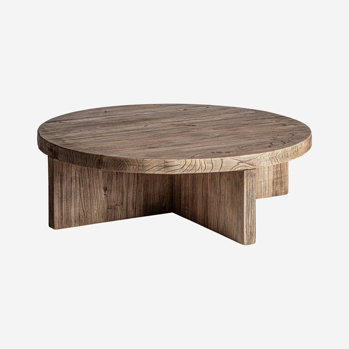 Mesa de centro de madera de olmo en color marrón
