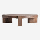Mesa de centro de madera de sal en color marrón teñido 127 x 133 x 30 cm