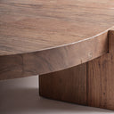 Mesa de centro de madera de sal en color marrón teñido 127 x 133 x 30 cm – detalle