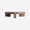 Mesa de centro de madera de sal en color marrón teñido 127 x 133 x 30 cm
