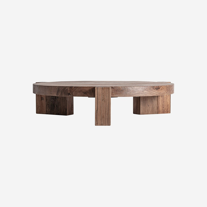 Mesa de centro de madera de sal en color marrón teñido 127 x 133 x 30 cm