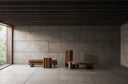 Mesa de centro de madera de sal en color marrón teñido 150 x 90 x 37 cm – detalle