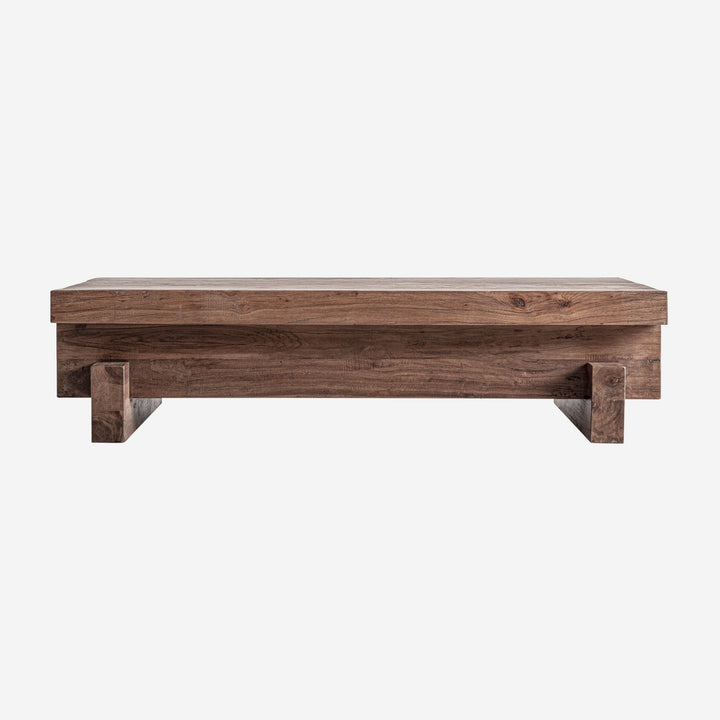 Mesa de centro de madera de sal en color marrón teñido 150 x 90 x 37 cm