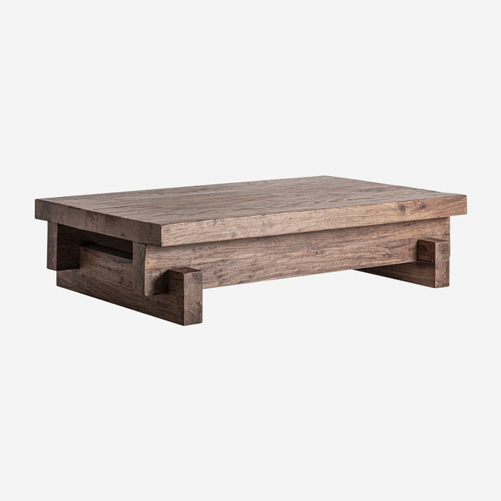 Mesa de centro de madera de sal en color marrón teñido 150 x 90 x 37 cm