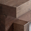 Mesa de centro de madera de sal en color marrón teñido 150 x 90 x 37 cm – detalle