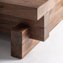 Mesa de centro de madera de sal en color marrón teñido 150 x 90 x 37 cm – detalle