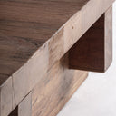 Mesa de centro de madera de sal en color marrón teñido 150 x 90 x 37 cm – detalle