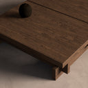 Mesa de centro de madera de sal en color marrón teñido 150 x 90 x 37 cm – detalle