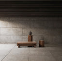 Mesa de centro de madera de sal en color marrón teñido 150 x 90 x 37 cm – detalle