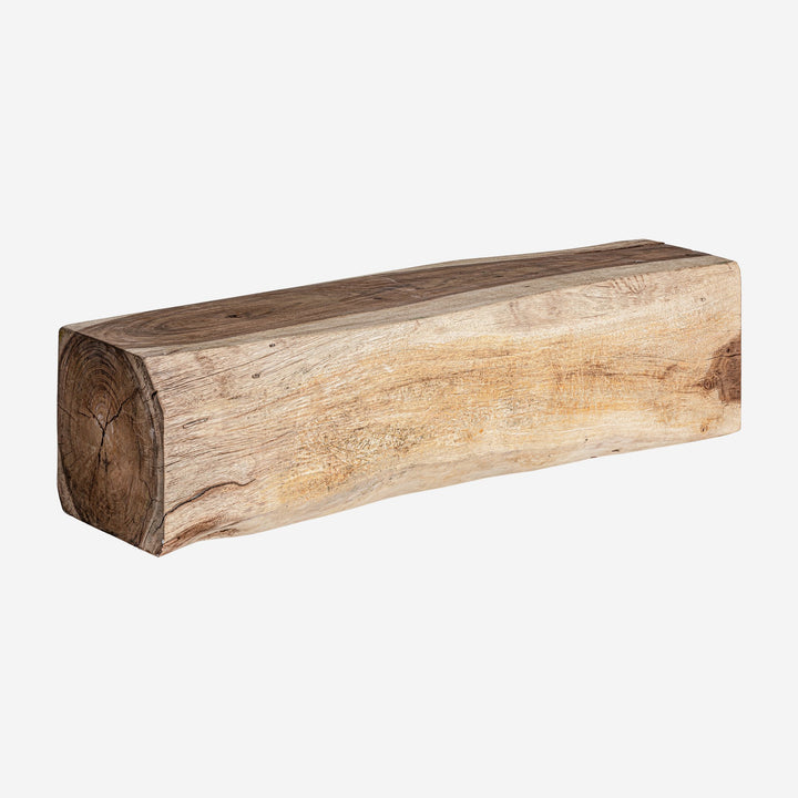 Mesa de centro de madera de suar en color marrón de aire étnico