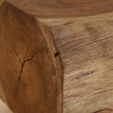 Mesa de centro de madera de suar en color marrón de aire étnico – 165 x 33 x 37 cm – detalle
