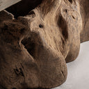 Mesa de centro de madera de suar en color marrón envejecido – detalle