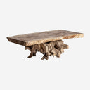 Mesa de centro de madera de suar en color marrón envejecido