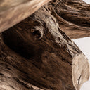 Mesa de centro de madera de suar en color marrón envejecido – detalle