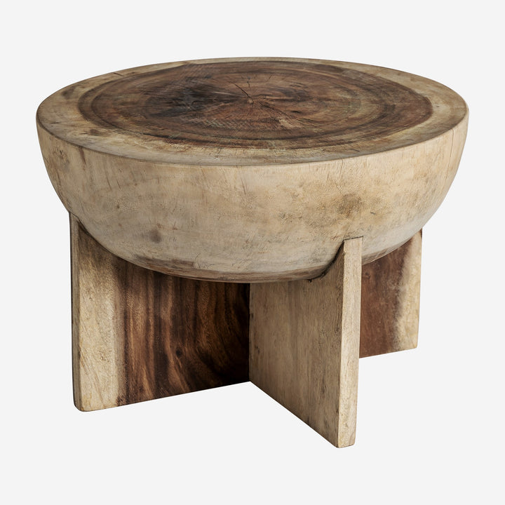 Mesa de centro de madera de suar en color marrón natural 60 x 43 cm