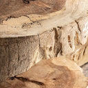 Mesa de centro de madera de suar en color marrón natural 65 x 57 x 40 cm – detalle