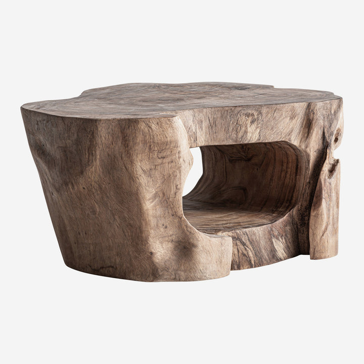Mesa de centro de madera de suar en color marrón natural 65 x 57 x 40 cm