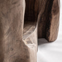 Mesa de centro de madera de suar en color marrón natural 65 x 57 x 40 cm – detalle
