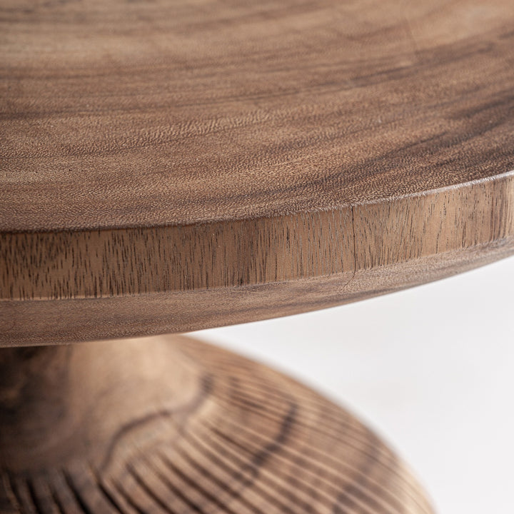 Mesa de centro de madera de suar en color marrón satinado – detalle