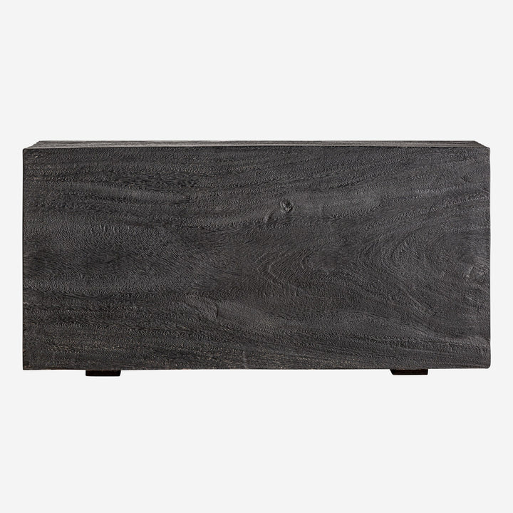 Mesa de centro de madera de suar en color negro 80 x 40 x 38 cm
