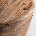 Mesa de centro de madera de teca en color marrón de líneas contemporáneas – 70 x 60 x 34 cm – detalle