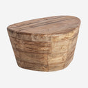 Mesa de centro de madera de teca en color marrón de líneas contemporáneas