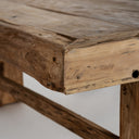 Mesa de centro de madera de teca en color marrón natural – detalle