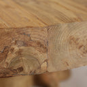 Mesa de centro de madera de teca reciclada en color marrón 90 x 30 cm – detalle