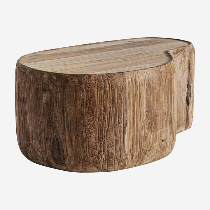 Mesa de centro de madera de teca reciclada en color marrón claro 90 x 60 x 40 cm