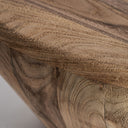 Mesa de centro de madera de teca reciclada en color marrón claro en forma de cuenco – detalle