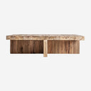 Mesa de centro de madera de teca reciclada en color marrón natural 100 x 27 cm